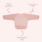 Miniboni Oyun ve Mama Önlüğü Uzun Kollu Pink